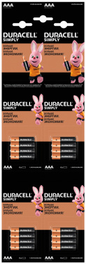 Батарейка Duracell LR03-4BL MN2400 AAA (промо:4x4) (16шт) Simply