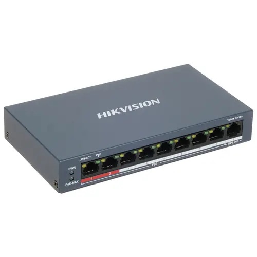 Коммутатор Hikvision DS-3E0109P-E/M(B) 9x100 Мбит/сек, неуправляемый